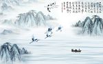 中式禅意山水画背景墙