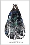 手绘北欧风动物创意风景装饰画