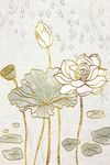 浮雕荷花淡雅装饰画