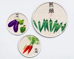 新中式手绘蔬菜水果装饰画