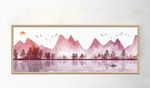 水墨意境山水飞鸟风景装饰画