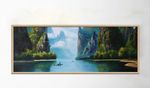 绿色山水风景装饰画