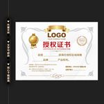 经典简洁授权证书