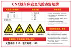 CNC铣车床安全风险点告知牌
