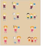 幼儿园儿童上厕所步骤图（矢量）