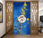 蓝色飞鸟晶瓷画