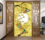 金箔飞鸟线条