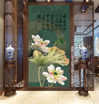 新中式装饰画荷花