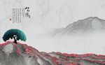 新中式山水背景墙