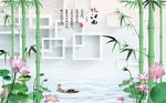 忆江南竹子背景墙