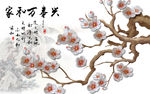 中式挂画 电视墙画
