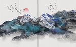 山水中式水墨背景墙