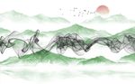 意境清新山水背景墙