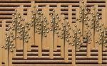 木质背景金属枝子背景墙