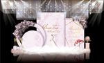 粉色大理石主题婚礼舞台效果图