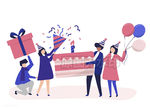生日蛋糕庆典礼欢呼气球礼物插图