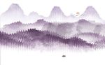 中式水墨创意抽象山水背景墙