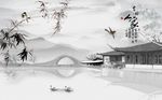 中国风富贵人家风景背景墙