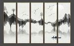 抽象山水风景背景墙