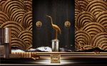 禅意仙鹤立体壁画创意背景墙