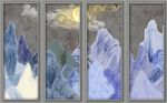 中式抽象水墨山水背景墙