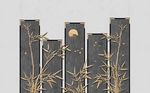 简约竹子金属浮雕铁艺背景墙