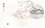 立体圆圈手绘梅花背景墙