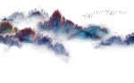 意境抽象水墨山水背景墙