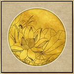 新中式金线荷花装饰画