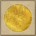 新中式金线荷花装饰画