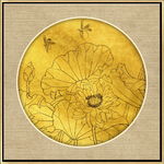 新中式金线荷花装饰画