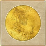 新中式金线荷花装饰画