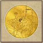新中式金线荷花装饰画