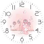卡通粉钟面贴