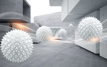 抽象建筑多边形圆球3D立体空间