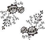 硅藻泥电视墙对角花矢量图