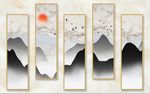 时尚大理石山水飞鸟背景墙