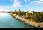 公园湖边湿地景观图