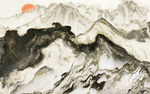 大理石纹山水背景墙