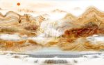 大理石山水画背景墙