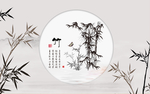 竹子中式艺术创意玄关屏风背景底