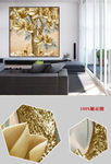 现代清新森林金色发财立体装饰画