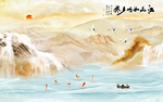 大好河山风景意境梦境壁画背景墙