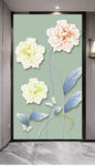 新中式富贵花卉玄关装饰画