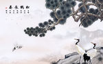 松鹤背景墙
