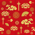 新年喜庆金色云纹