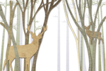 北欧麋鹿森林玄关屏风背景墙创意