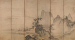 日式山水屏风