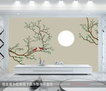 中式花鸟背景