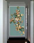 玄关花鸟背景墙